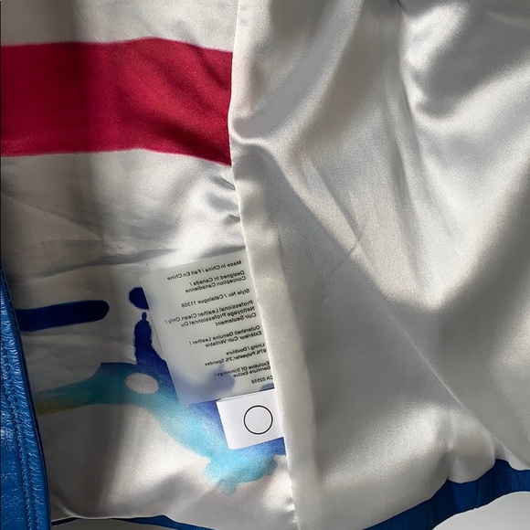 Blue Lined Leather Jacket - Picture 5 of 9